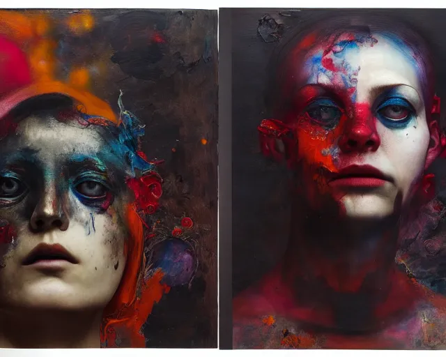 Image similar to eternal eclipse, a brutalist designed, rich deep vivid colours, monia merlo, painted by francis bacon, michal mraz, adrian ghenie, nicola samori, james jean!!! and petra cortright, part by gerhard richter, part by takato yamamoto. 8 k masterpiece.