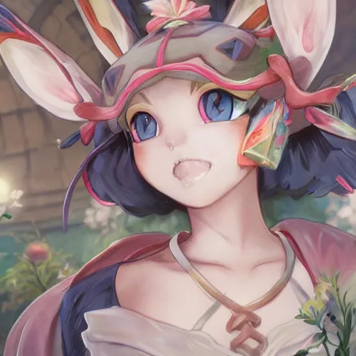 Image similar to Sylveon pokemon Gajinka as a small human girl , highly detailed, digital pencil painting, anime, cartoonish, hybrid human / anthro, monster girl, sharp focus, illustration, art by artgerm and greg rutkowski and alphonse mucha