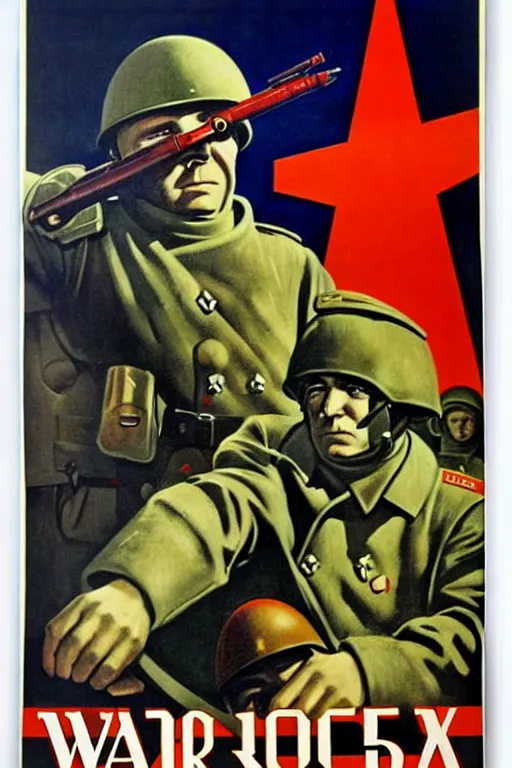 Image similar to war, ussr poster, art by grewski