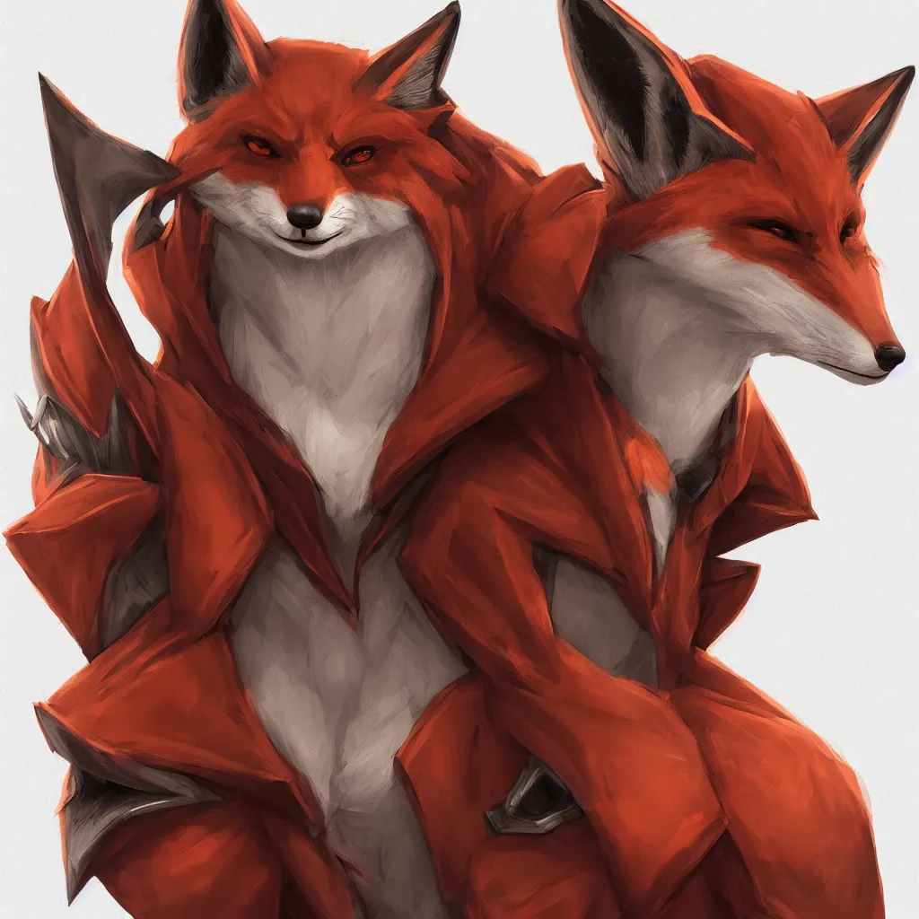 Image similar to a portrait of an anthropomorphic fox wearing a hoodie, symmetrical facial features, symmetrical proportions, league of legends, concept art, illustration, artstation