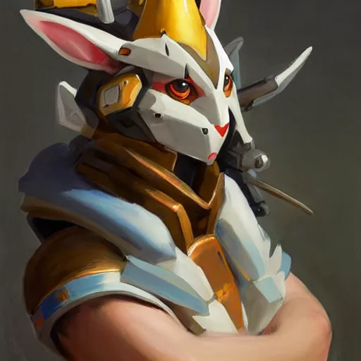 Image similar to greg manchess portrait painting of partially armored sylveon as overwatch character, medium shot, asymmetrical, profile picture, organic painting, sunny day, matte painting, bold shapes, hard edges, street art, trending on artstation, by huang guangjian, gil elvgren, ruan jia, greg rutkowski, gaston bussiere