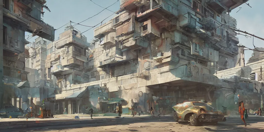 Prompt: stylized, exterior, architecture, in watercolor gouache detailed paintings, raytracing, arcane, insanely detail, artstation, 8 k, futuristic, big medium small, simon stalenhag, props, furniture and decor, octane render, cinematic, screenshot, james gurney, ruan jia, comic style, wlop