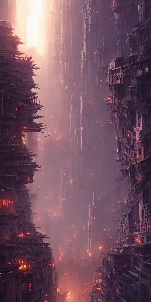 Image similar to a city built on a giant 🕸, unreal engine, fantasy art by greg rutkowski, loish, rhads, ferdinand knab, makoto shinkai and lois van baarle, ilya kuvshinov, rossdraws, tom bagshaw, global illumination, soft light, detailed and intricate environment