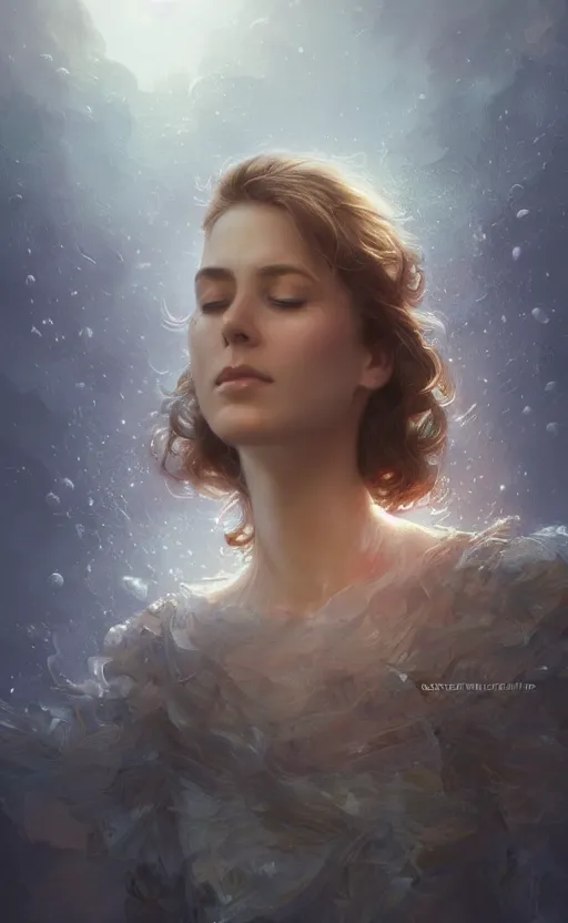 Image similar to first breath of life, sharp focus, intricate, elegant, digital painting, artstation, matte, highly detailed, concept art, illustration, volumetric lighting, bokeh light, art by greg olsen and liz lemon swindle