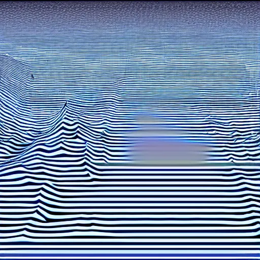 Image similar to landscape converted into a spectrogram converted back into a landscape, 3d render, 8k