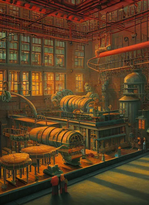 Prompt: hyper detailed 3d render like a Oil painting - the factory by Jacek Yerka, Mariusz Lewandowski, Abstract brush strokes, Masterpiece, Edward Hopper and James Gilleard, Zdzislaw Beksinski, Mark Ryden, Wolfgang Lettl, hints of Yayoi Kasuma, octane render, 8k