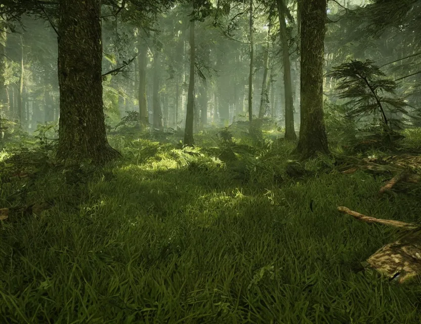 Image similar to a the forest game screenshot ultra realistic