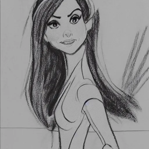 Image similar to milt kahl sketch of victoria justice as princess padme from star wars episode 3