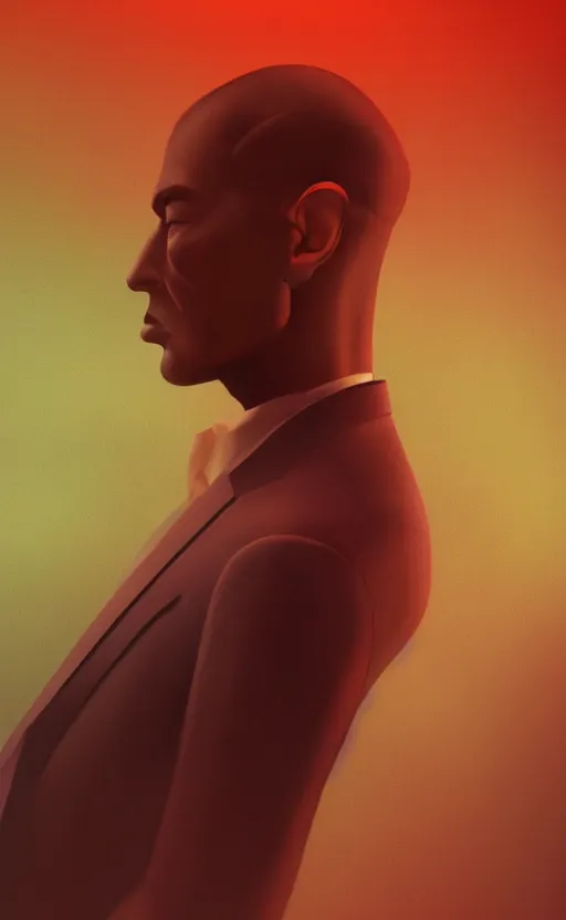 Prompt: an aesthetic masterpiece portrait of an elegant man with nothingness and void in his heart, perfect, deep rich colors, 4 k, award winning, blur, minimalistic, neon, surrealism, unreal engine 5, high detail, ryan jia, frank frazetta, john alvin, gatson bussiere, kutsuya terada,