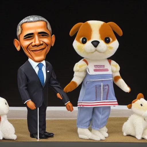 Image similar to barack obama as a calico critters