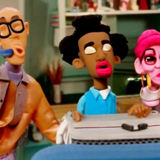 Image similar to A Still of Fresh Prince of Bel Air in the style of claymation