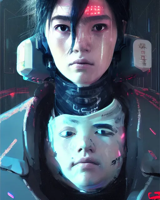 Image similar to detailed portrait neon female swat officer, cyberpunk futuristic, neon, reflective puffy coat, decorated with traditional japanese by ismail inceoglu dragan bibin hans thoma greg rutkowski alexandros pyromallis nekro rene margitte, metro game, illustrated, perfect face, fine details, realistic shaded, fine - face, pretty face