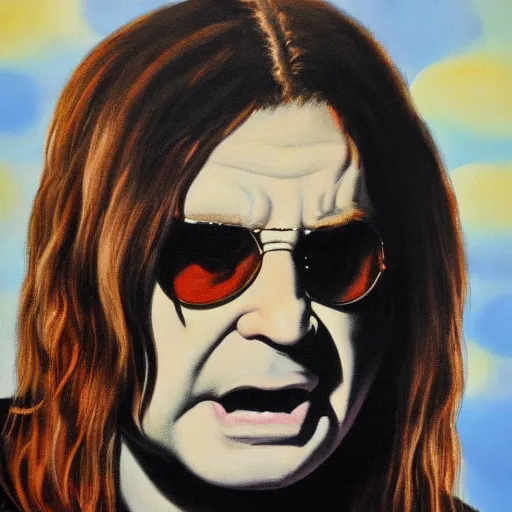 Prompt: ozzy osbourne, oil on canvas