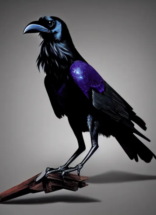 Prompt: a Raven Pokemon, by Casey Baugh, Steve Caldwell, Gottfried Helnwein, and Artgerm, 8k resolution, masterpiece work.