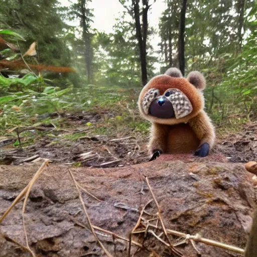 Image similar to trail cam footage of cheburashka