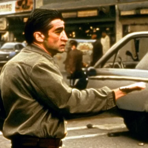 Image similar to Robert DeNiro as taxi driver violent scene