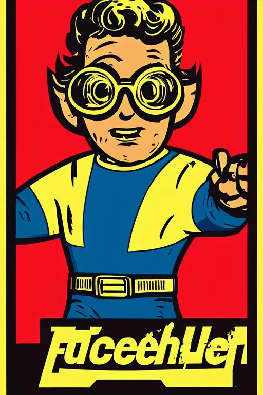 Image similar to fallout 7 6 retro futurist illustration art by butcher billy, sticker, colorful, illustration, highly detailed, simple, smooth and clean vector curves, no jagged lines, vector art, smooth andy warhol style