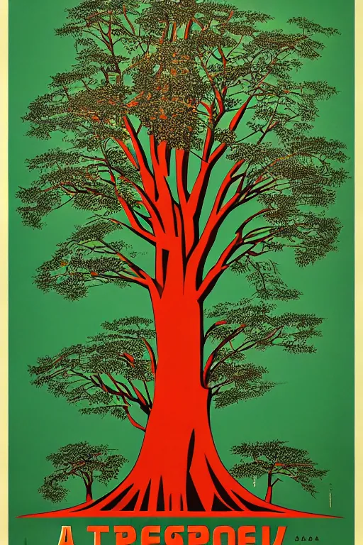 Prompt: a tree, soviet propaganda poster, intricate, elegant, highly detailed, smooth, sharp focus, artstation