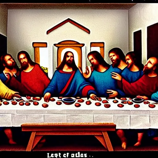 Prompt: the last supper, but all the humans are animals