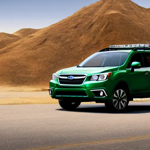 Image similar to a 2 0 1 5 subaru forrester made entirely out of a giant emerald