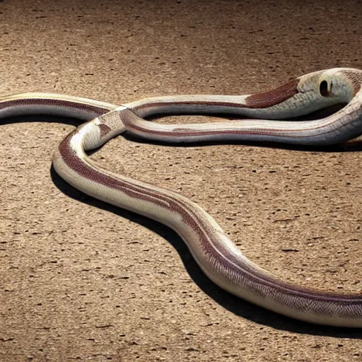 Prompt: hyperrealistic photo of a long snake, long shot