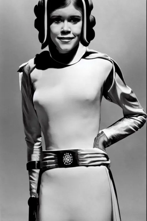 Image similar to young jane fonda as princess leia