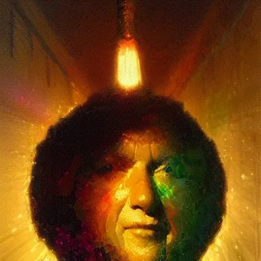 Image similar to bill clinton made of vegetables!!!, radiant light, caustics, heroic, bright iridescent light, by gaston bussiere, bayard wu, greg rutkowski