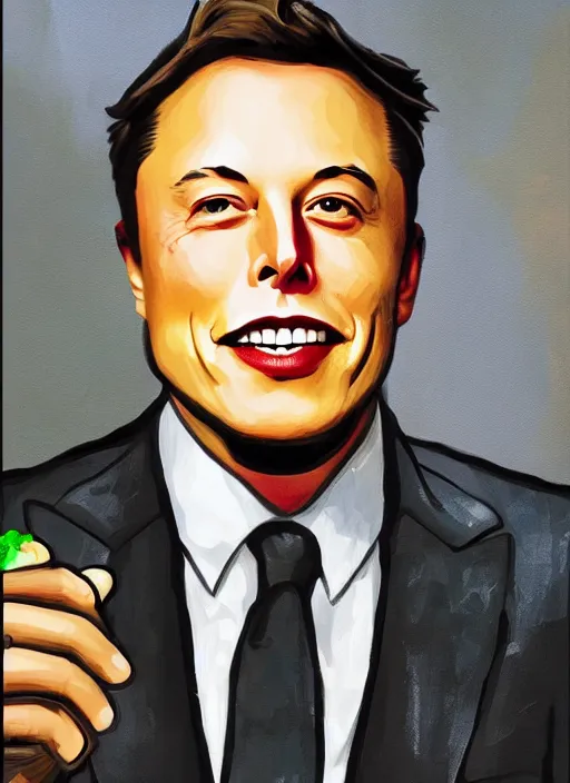 Prompt: portrait of elon musk made of brocoli