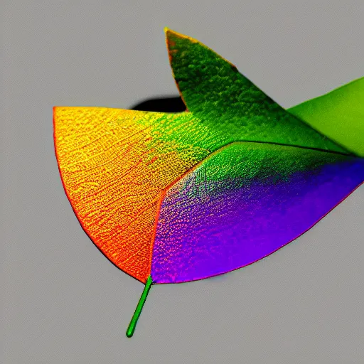 Image similar to rainbow leaf made out of!! smoke, octane render, 4 k, high detail