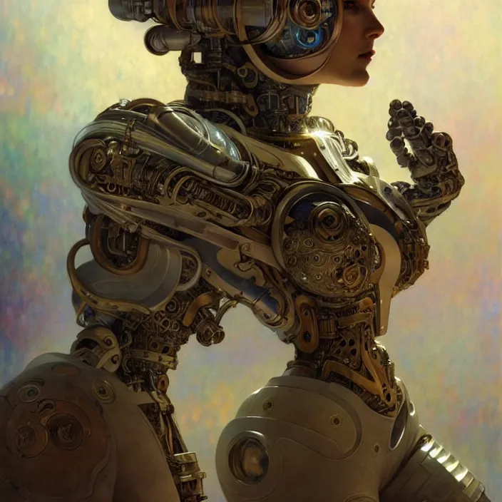 Prompt: organic cyborg Russian cosmonaut, diffuse lighting, fantasy, intricate, elegant, highly detailed, lifelike, photorealistic, digital painting, artstation, illustration, concept art, smooth, sharp focus, art by John Collier and Albert Aublet and Krenz Cushart and Artem Demura and Alphonse Mucha
