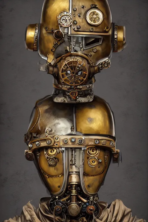 Image similar to steampunk helmet fantasy art mask robot ninja stylized digital illustration sharp focus, elegant intricate digital painting artstation concept art global illumination ray tracing advanced technology chaykin howard and campionpascale and cooke darwyn and davis jack