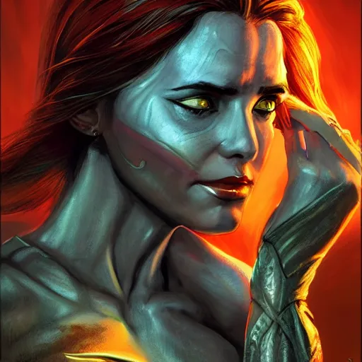 Image similar to bright, colorful, realistic, detailed from Elder Scrolls: shivering isles concept portrait vermai backlighting, kodachrome, high contrast, highly detailed, sharp focus, digital painting, concept art, illustration, trending on artstation, comic book by Alex Ross and Adam Adamowicz cover art
