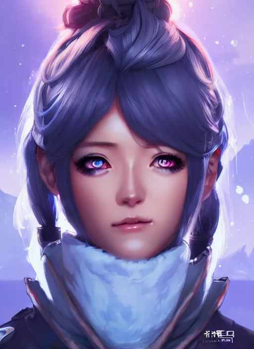 Image similar to Ice Queen in apex legends as an anime character digital illustration portrait design by Ross Tran, artgerm detailed, soft lighting