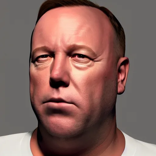 Image similar to hyperrealistic mixed media image of a scantily dressed alex jones from info wars, stunning 3 d render inspired art by istvan sandorfi and greg rutkowski, perfect facial symmetry, realistic, highly detailed attributes and atmosphere, dim volumetric cinematic lighting, 8 k octane extremely hyper - detailed render, post - processing, masterpiece,