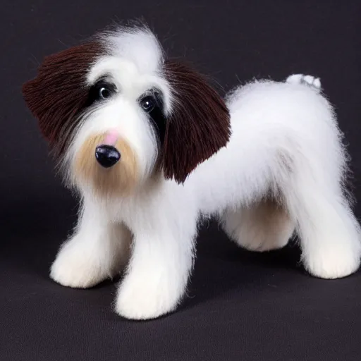 Prompt: TY beanie baby (bearded collie dog), ultra high resolution, cute, adorable, fluffy, 70mm/f2.8, imax