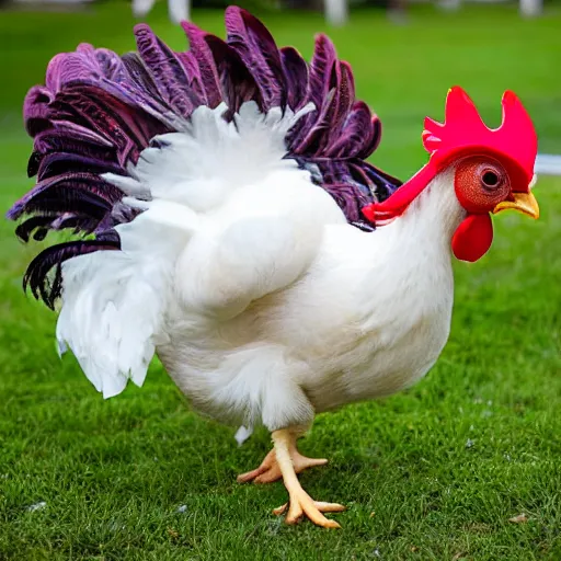 Image similar to a funky chicken dances the cha - cha