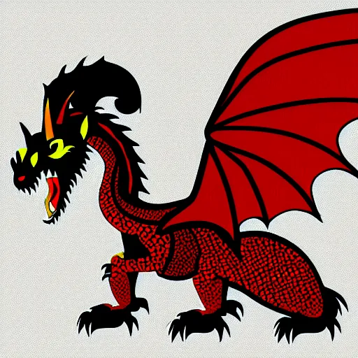 Image similar to vector art of welsh dragon and panda mixed, intercrossed, chimera, adobe illustrator