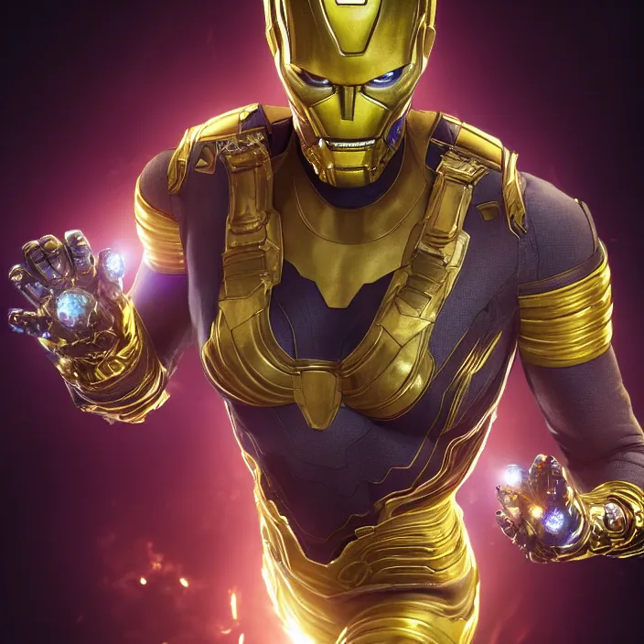 Image similar to The Infinity Gauntlet. Charlize Theron, intricate artwork. octane render, trending on artstation, very coherent symmetrical artwork. avengers. thanos. cinematic, hyper realism, high detail, octane render, 8k, iridescent accents