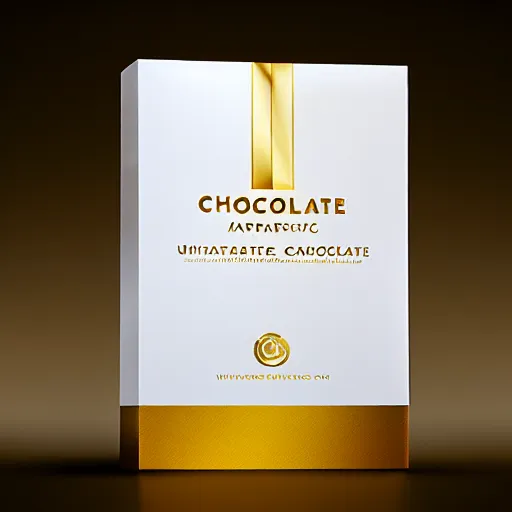 Prompt: white and gold chocolate paperboard packaging, ultrarealistic, smooth, sharp focus, great light,