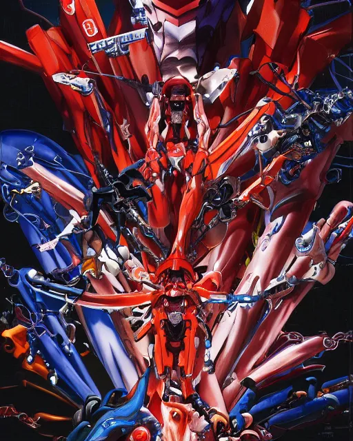 Image similar to evangelion by ayami kojima, hd, hyper detailed, 4 k