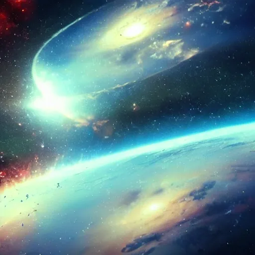 Image similar to infinite galaxies, beautiful, epic cinematic scene