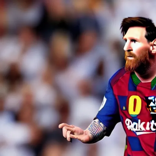 Image similar to lionel messi as a muppet