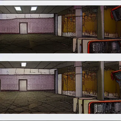 Image similar to pre rendered backgrounds for a capcom playstation 1 era survival horror horror game