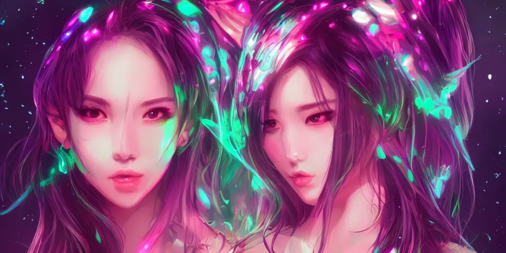 Prompt: everglow kpop, artgerm, artstation, hyper detailed,