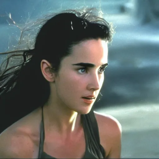 Image similar to young jennifer connelly in a science fiction movie, vapourware, 4 k