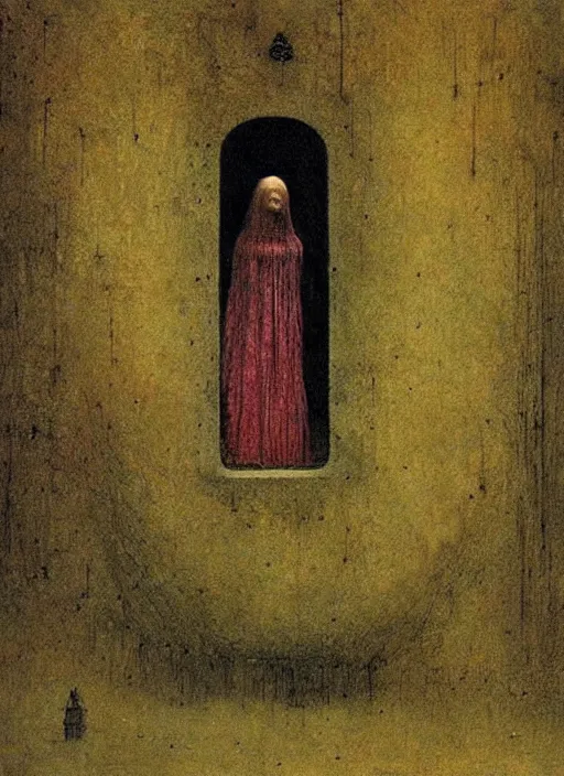 Prompt: girl inside birdcage by Beksinski