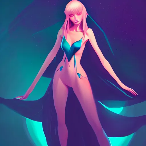 Image similar to Queen of the night in fullbody pose, zeronis style, digital painting, artstation, concept art, smooth, sharp focus, illustration, outlined art, soft light, cinematic,