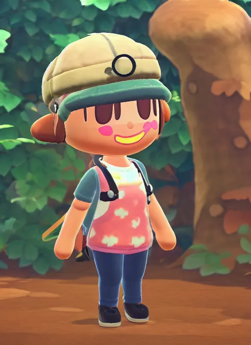 Image similar to female explorer mini cute girl, adoptable, highly detailed, rendered, ray - tracing, cgi animated, 3 d demo reel avatar, style of animal crossing, maple story indiana jones, cool clothes, soft shade, soft lighting, portrait pose