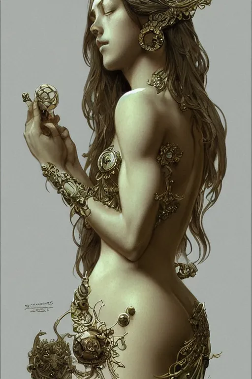 Image similar to no figure!!!, ultra realistic illustration, a jade statue of sacred geometry, intricate, elegant, highly detailed, digital painting, artstation, concept art, smooth, sharp focus, illustration, art by artgerm and greg rutkowski and alphonse mucha