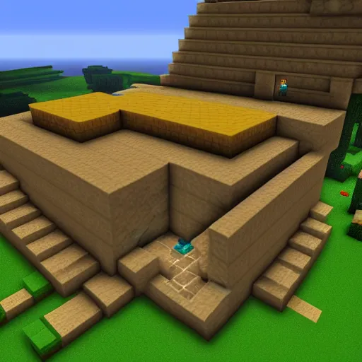 Image similar to the most aesthetically pleasing Minecraft fallout shelter, rtx on, high resolution, gaming